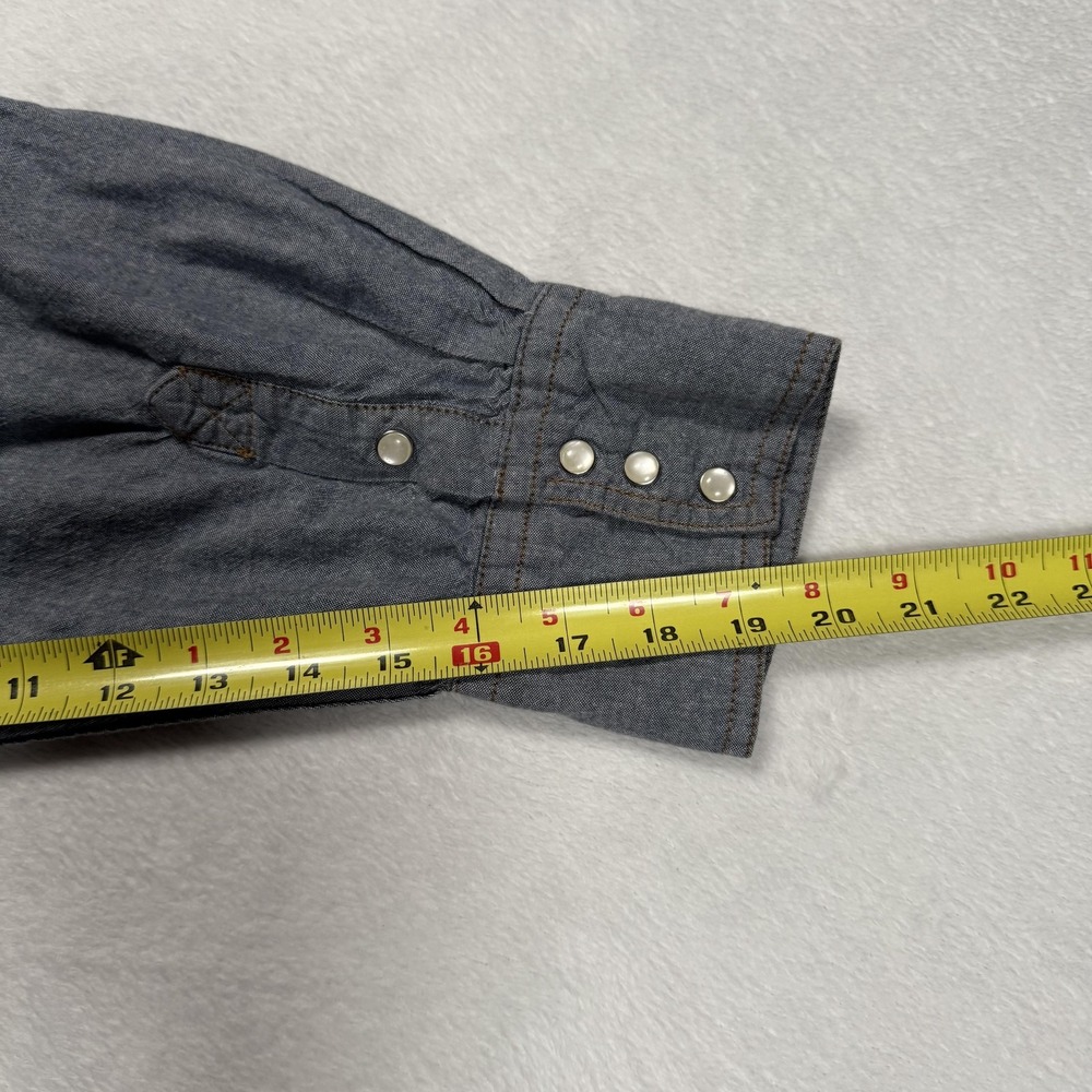 Key Shirt Mens 3XL Gray Western Pearl Snap Button Down Long Sleeve Workwear - Picture 10 of 10